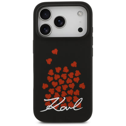 Étui MagSafe pour Apple iPhone 17 Pro, Karl Lagerfeld, logo Heart Sign, Noir
