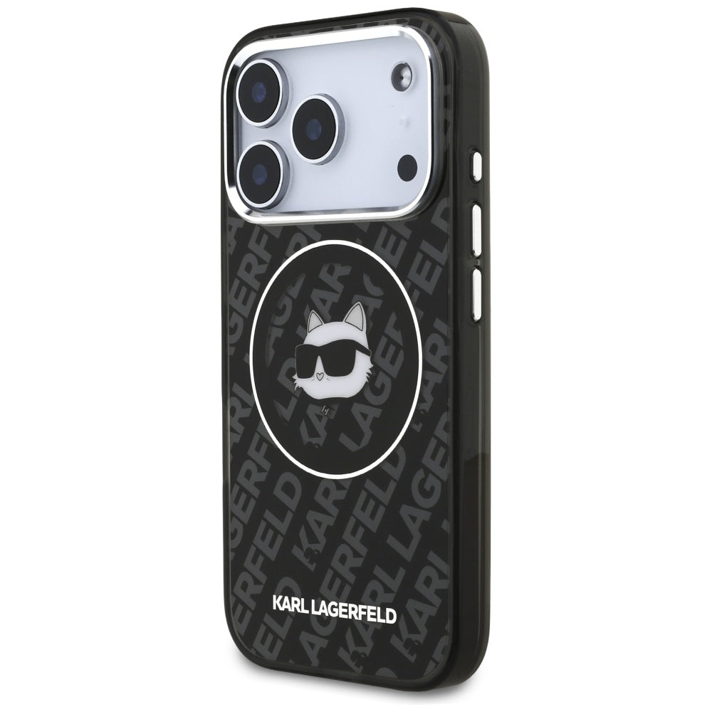 Housse MagSafe pour Apple iPhone 17 Pro, Karl Lagerfeld, IML Choupette's Head, Noire