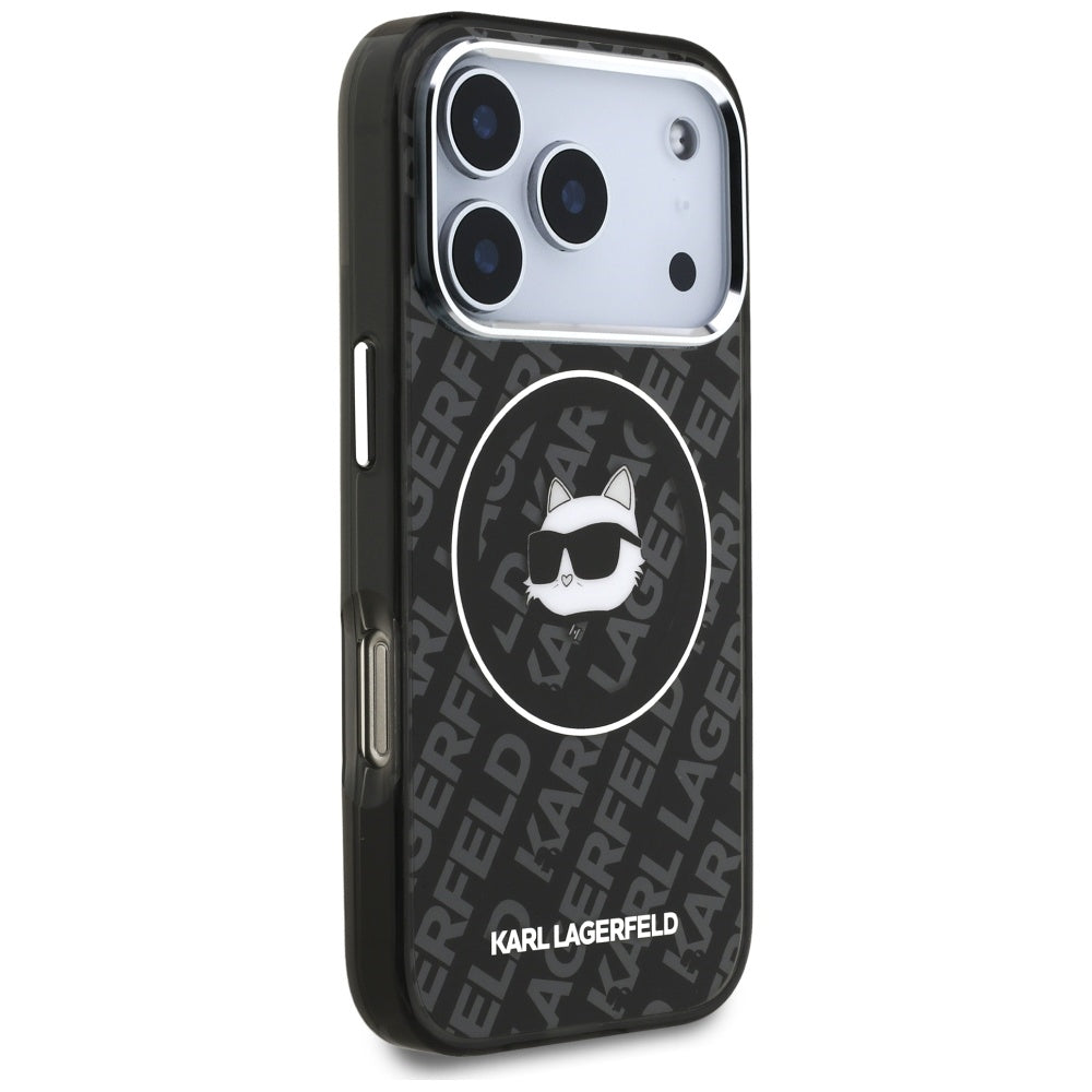 Housse MagSafe pour Apple iPhone 17 Pro, Karl Lagerfeld, IML Choupette's Head, Noire