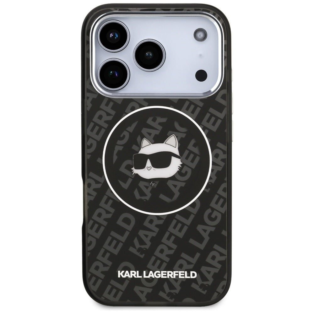 Housse MagSafe pour Apple iPhone 17 Pro, Karl Lagerfeld, IML Choupette's Head, Noire