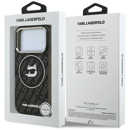 Housse MagSafe pour Apple iPhone 17 Pro, Karl Lagerfeld, IML Choupette's Head, Noire