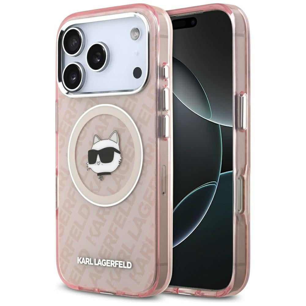 Étui MagSafe pour Apple iPhone 17 Pro, Karl Lagerfeld, IML Choupette's Head, Rose