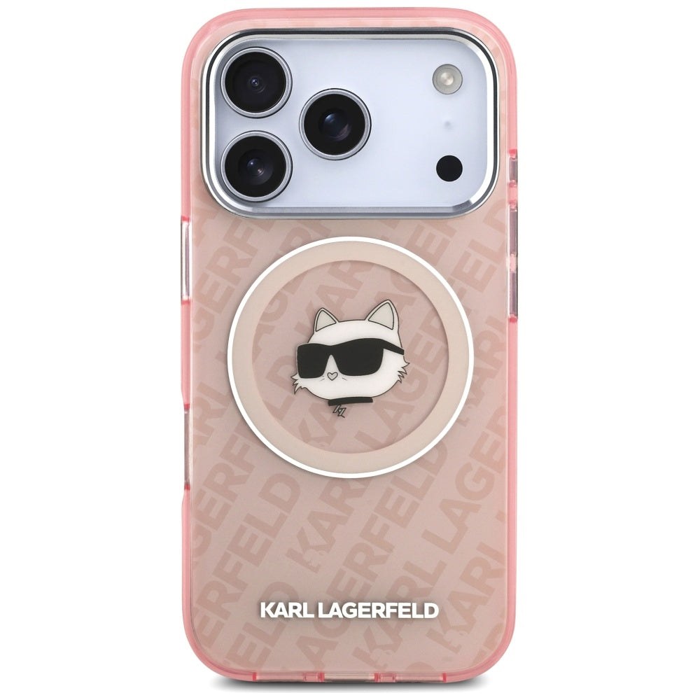 Étui MagSafe pour Apple iPhone 17 Pro, Karl Lagerfeld, IML Choupette's Head, Rose