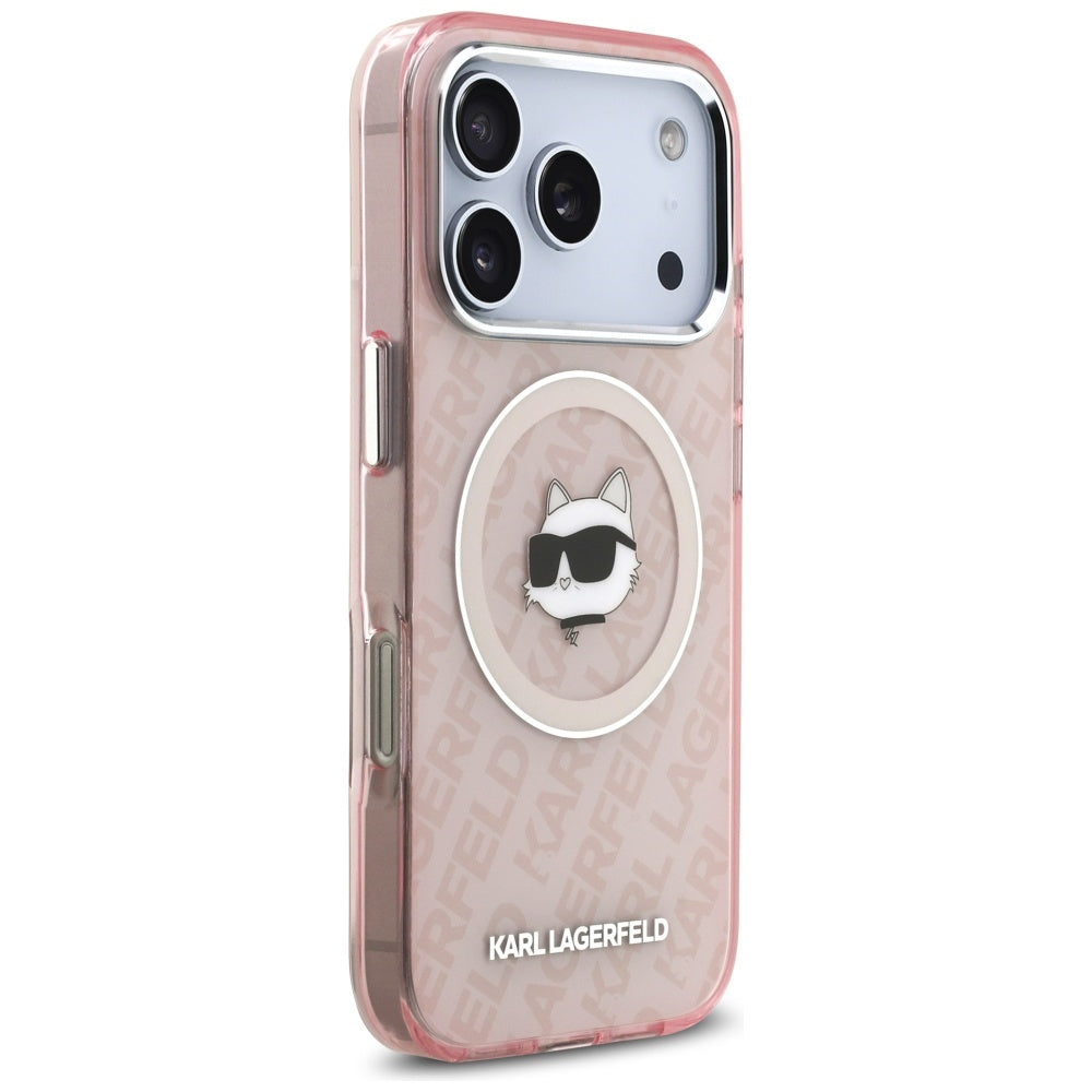 Étui MagSafe pour Apple iPhone 17 Pro, Karl Lagerfeld, IML Choupette's Head, Rose
