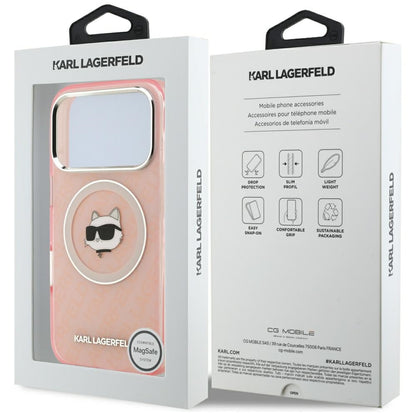 Étui MagSafe pour Apple iPhone 17 Pro, Karl Lagerfeld, IML Choupette's Head, Rose