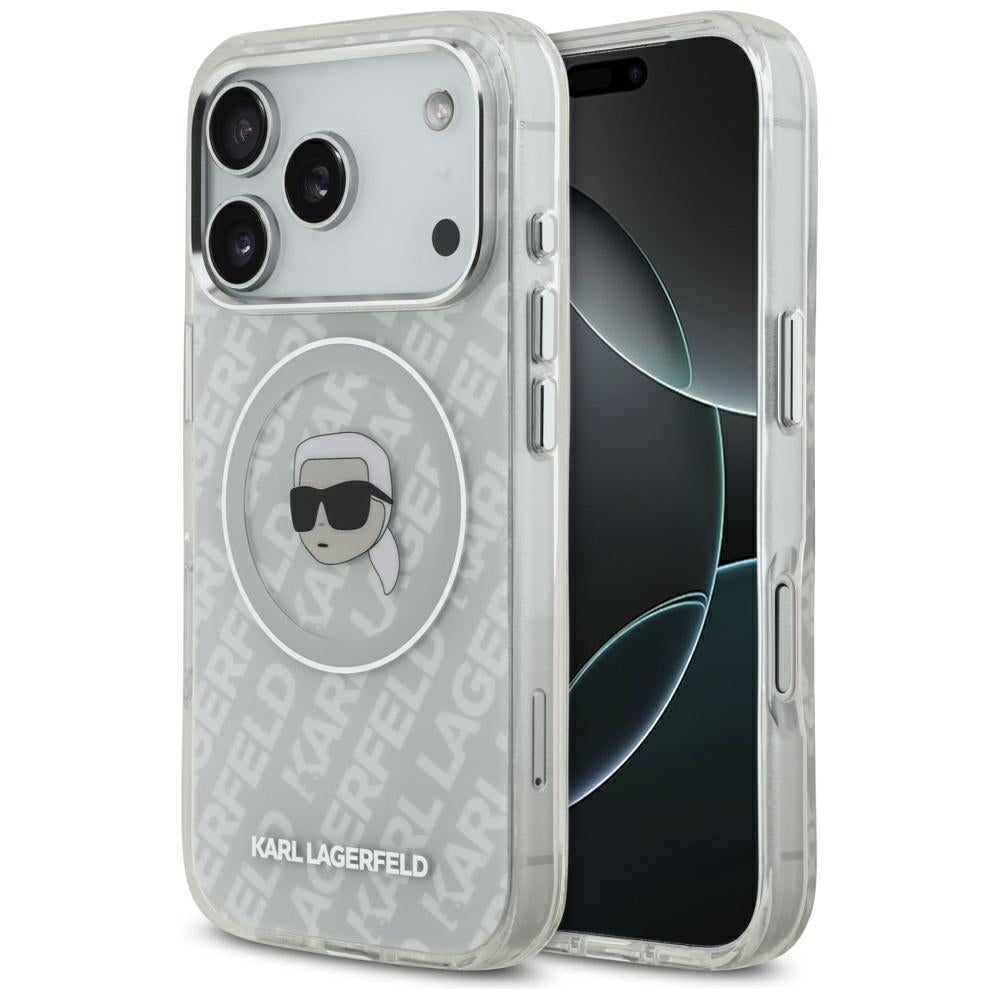 Étui MagSafe pour Apple iPhone 17 Pro, Karl Lagerfeld, IML Karl's Head, Gris
