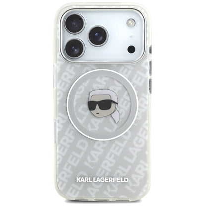 Étui MagSafe pour Apple iPhone 17 Pro, Karl Lagerfeld, IML Karl's Head, Gris