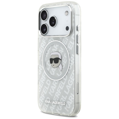 Étui MagSafe pour Apple iPhone 17 Pro, Karl Lagerfeld, IML Karl's Head, Gris
