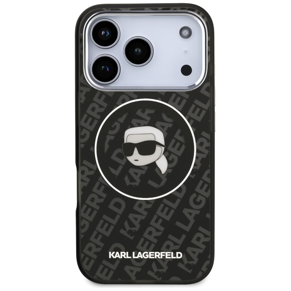 Étui MagSafe pour Apple iPhone 17 Pro, Karl Lagerfeld, IML Karl's Head, Noir