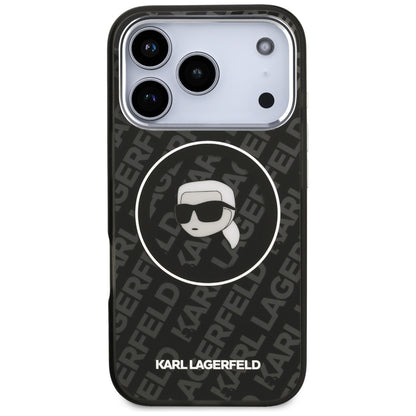 Étui MagSafe pour Apple iPhone 17 Pro, Karl Lagerfeld, IML Karl's Head, Noir