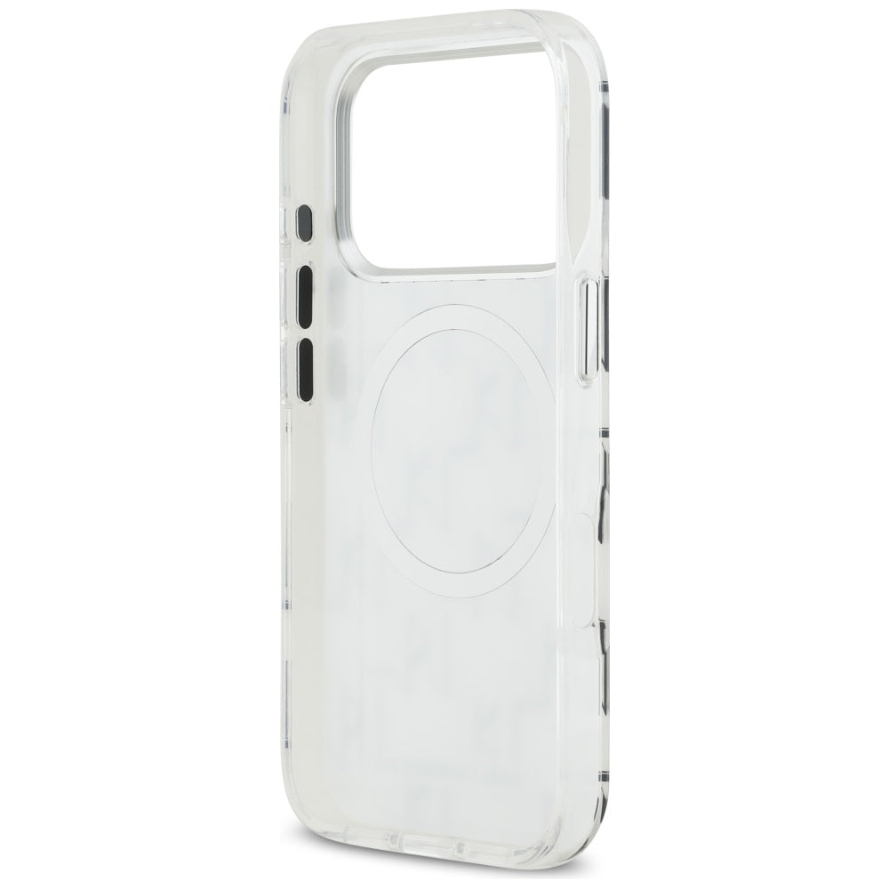 MagSafe Case for Apple iPhone 17 Pro, Karl Lagerfeld, IML KL Monogram, White