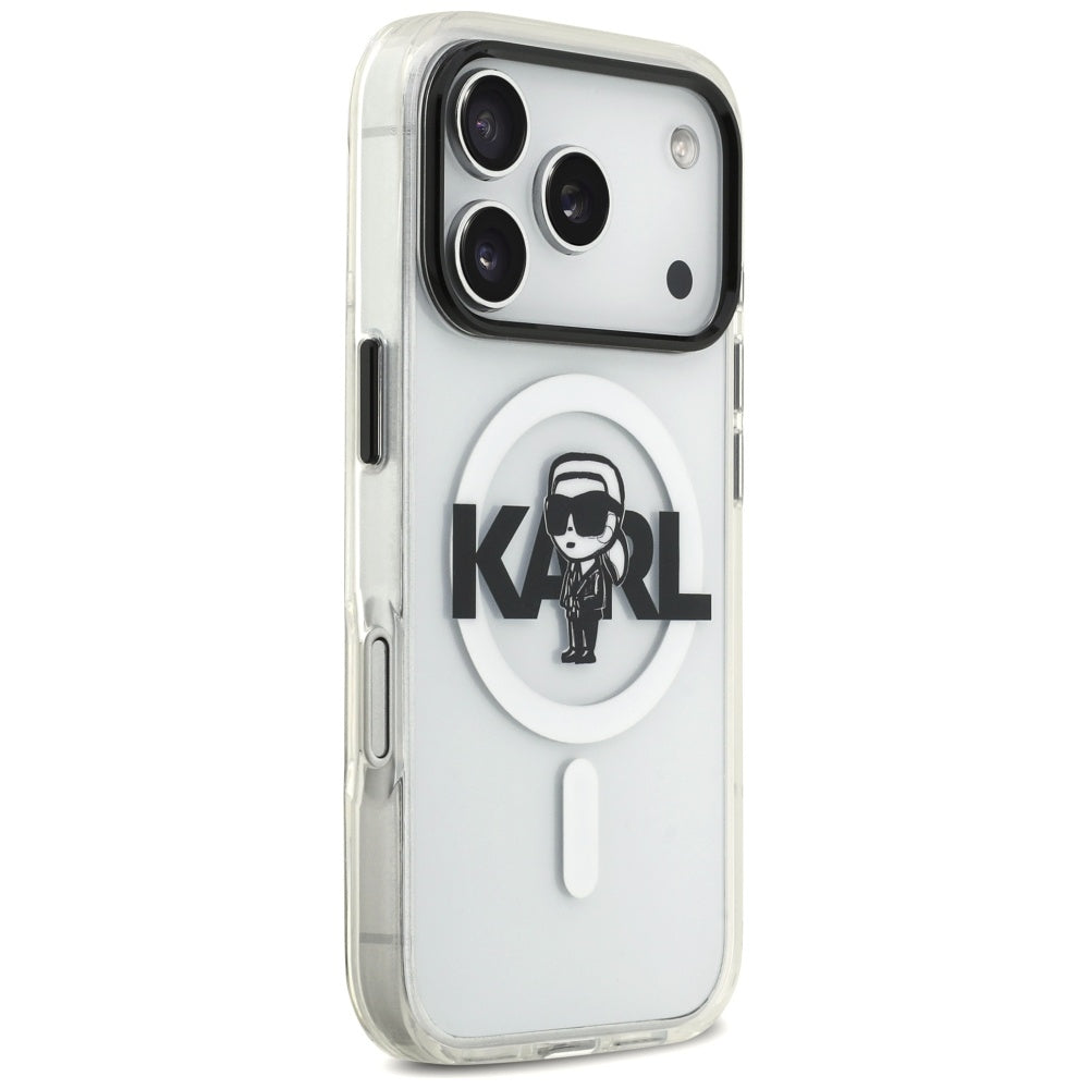 MagSafe Case for Apple iPhone 17 Pro, Karl Lagerfeld, IML Sketch Logo Karl, Transparent