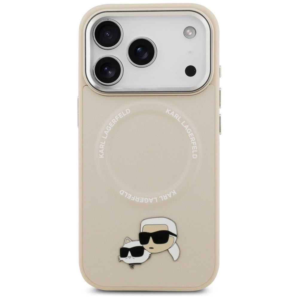 MagSafe Case for Apple iPhone 17 Pro, Karl Lagerfeld, Karl & Choupette Pins, Beige