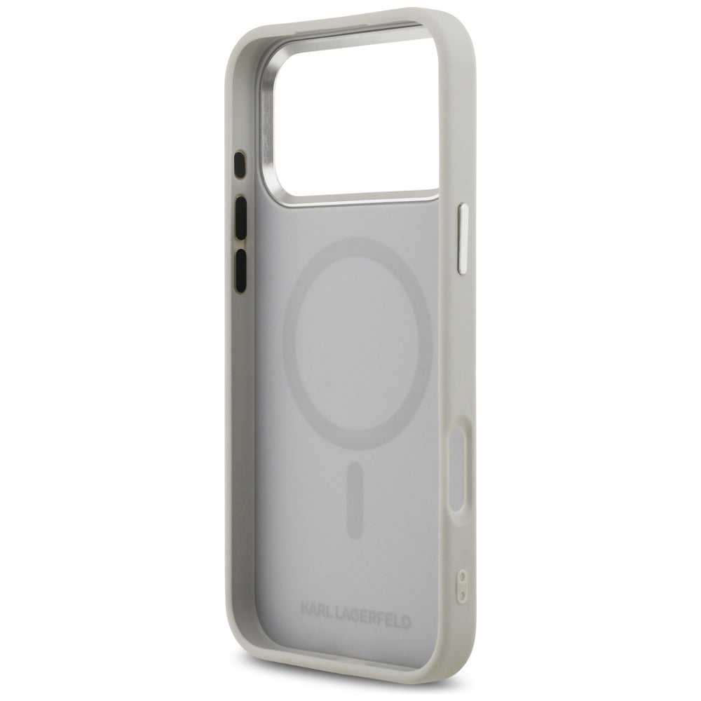 MagSafe Hülle für Apple iPhone 17 Pro, Karl Lagerfeld, Karl & Choupette Pins, Grau