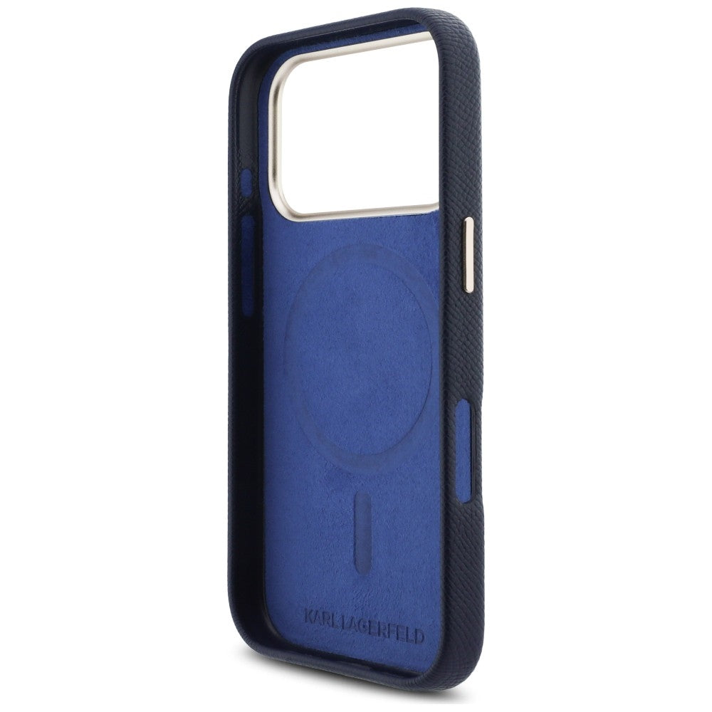 MagSafe Hülle für Apple iPhone 17 Pro, Karl Lagerfeld, Karl Head Logo, Blau