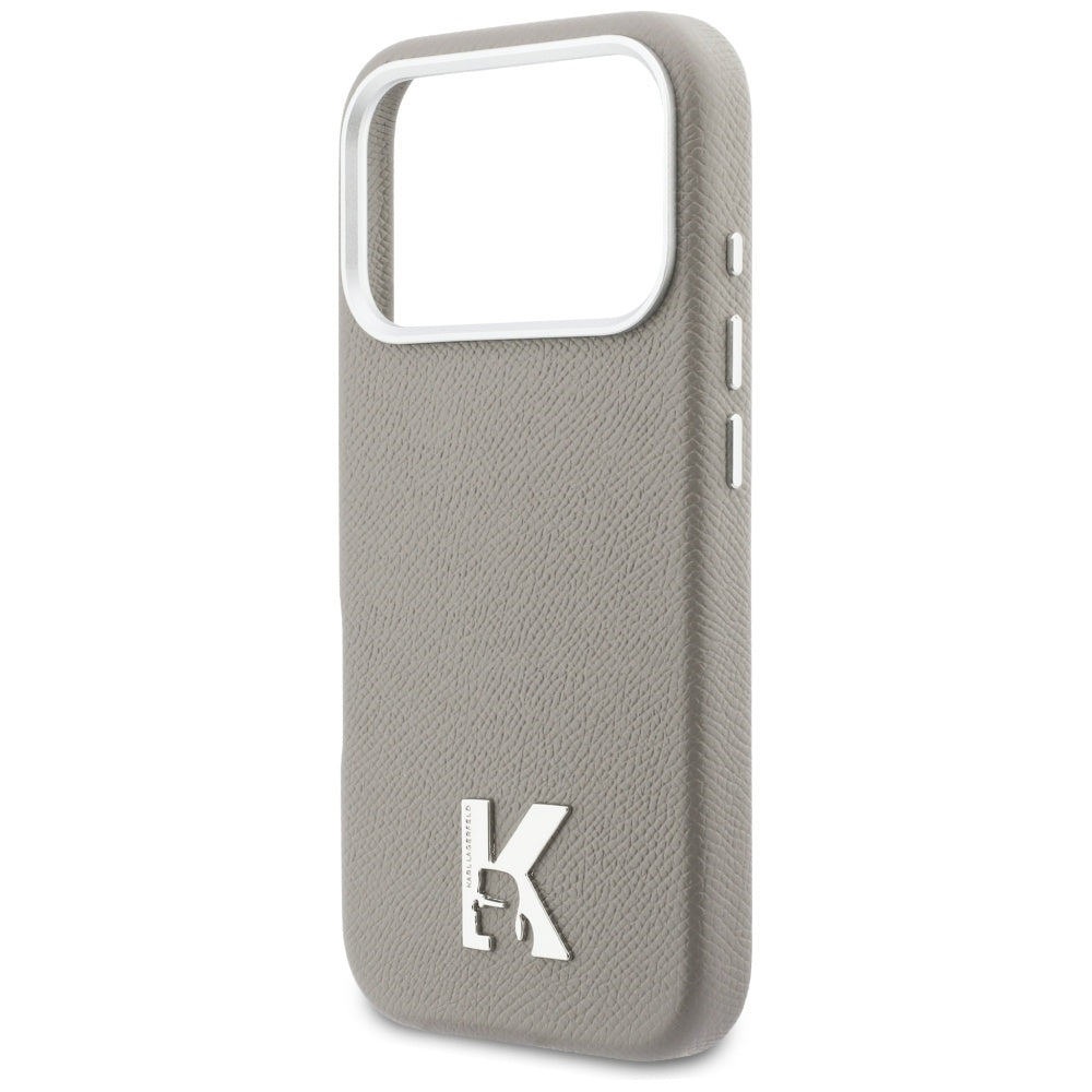 Coque MagSafe pour Apple iPhone 17 Pro, Karl Lagerfeld, Logo Karl Head, Gris