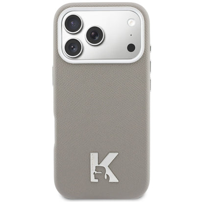 Coque MagSafe pour Apple iPhone 17 Pro, Karl Lagerfeld, Logo Karl Head, Gris