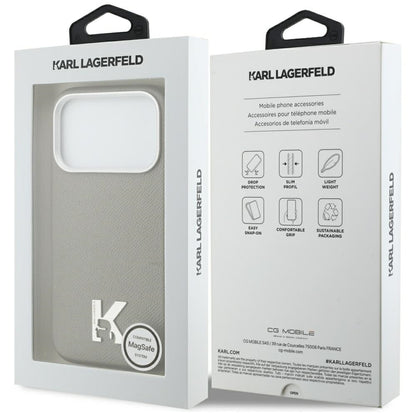 Coque MagSafe pour Apple iPhone 17 Pro, Karl Lagerfeld, Logo Karl Head, Gris