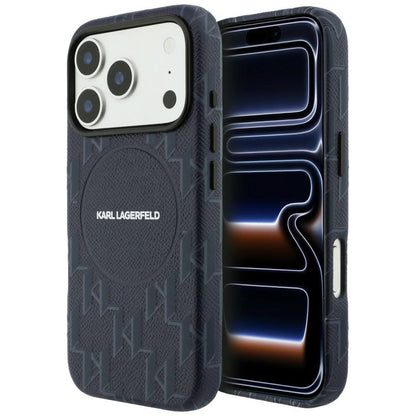 MagSafe Hülle für Apple iPhone 17 Pro, Karl Lagerfeld, KL Monogram Logo, Blau