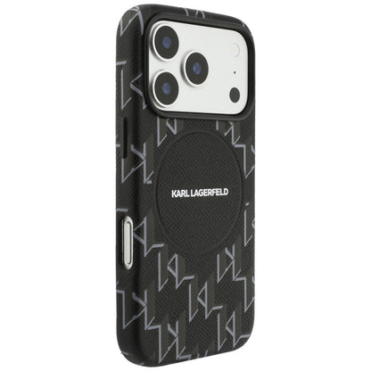 MagSafe Hülle für Apple iPhone 17 Pro, Karl Lagerfeld, KL Monogram Logo, Schwarz
