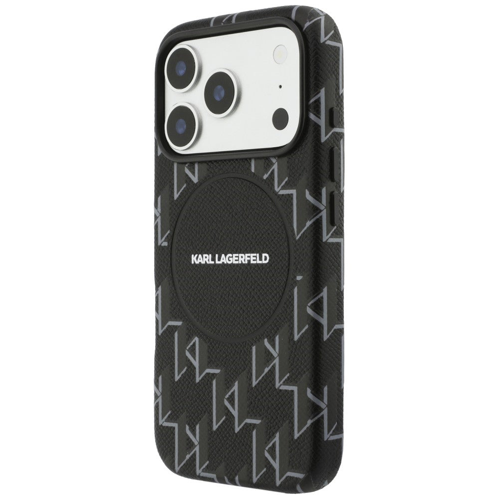 MagSafe Hülle für Apple iPhone 17 Pro, Karl Lagerfeld, KL Monogram Logo, Schwarz