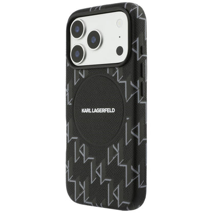 MagSafe Hülle für Apple iPhone 17 Pro, Karl Lagerfeld, KL Monogram Logo, Schwarz