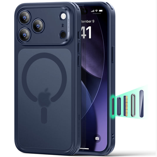Coque MagSafe pour Apple iPhone 17 Pro Max, ESR, Classic Hybrid, Bleu Satiné