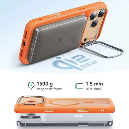 Coque MagSafe pour Apple iPhone 17 Pro Max, ESR, Classic Hybrid Kickstand, Orange Satiné