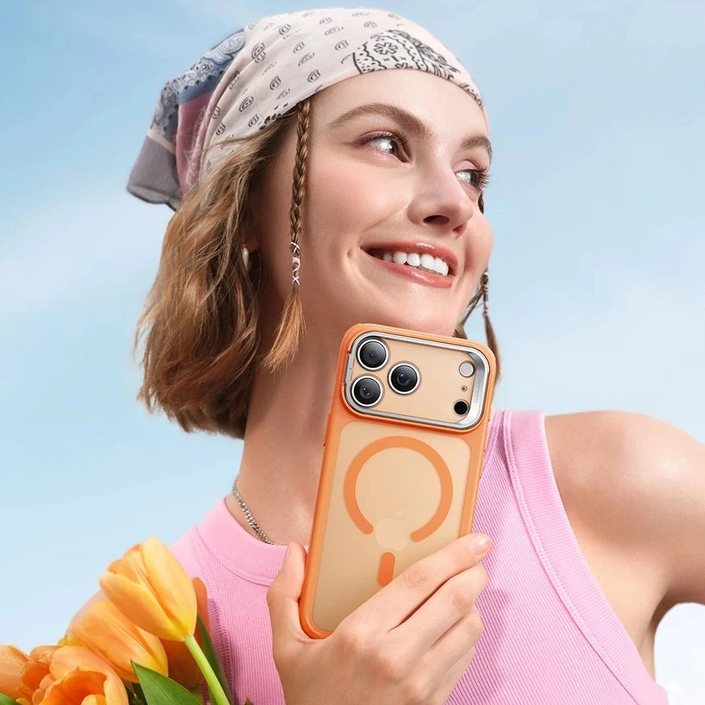 Coque MagSafe pour Apple iPhone 17 Pro Max, ESR, Classic Hybrid Kickstand, Orange Satiné