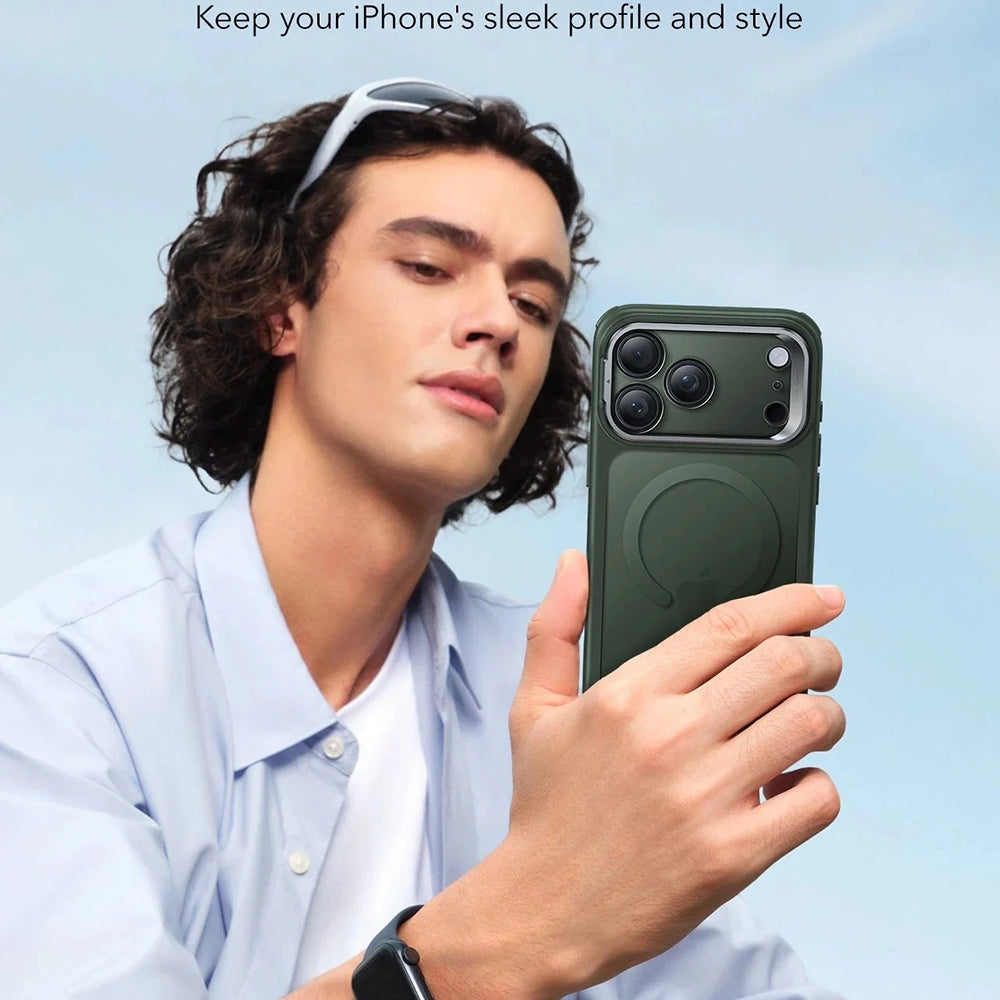 Coque MagSafe pour Apple iPhone 17 Pro Max, ESR, Classic Hybrid Kickstand, Vert Satiné