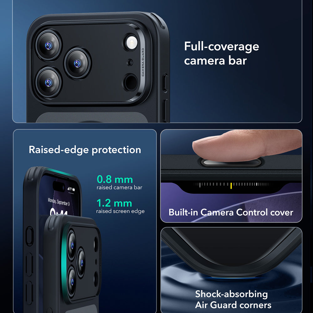 Coque MagSafe pour Apple iPhone 17 Pro Max, ESR, Classic Hybrid, Noir Satiné
