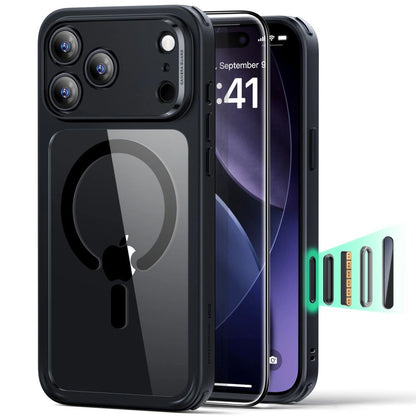 Coque MagSafe pour Apple iPhone 17 Pro Max, ESR, Classic Hybrid avec Protecteur d'Écran, Noire Transparente