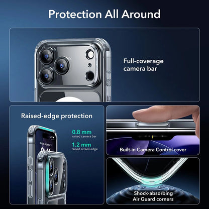 Coque MagSafe pour Apple iPhone 17 Pro Max, ESR, Classic Hybrid avec Protecteur d'Écran, Transparente