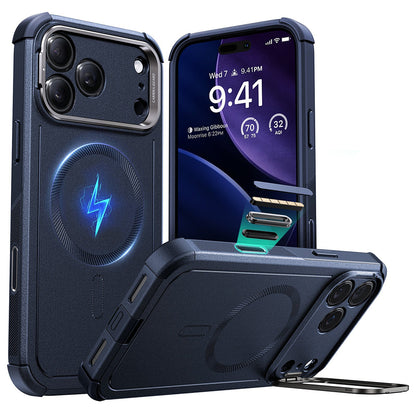 Coque MagSafe pour Apple iPhone 17 Pro Max, ESR, Cyber Armor Kickstand, Bleue