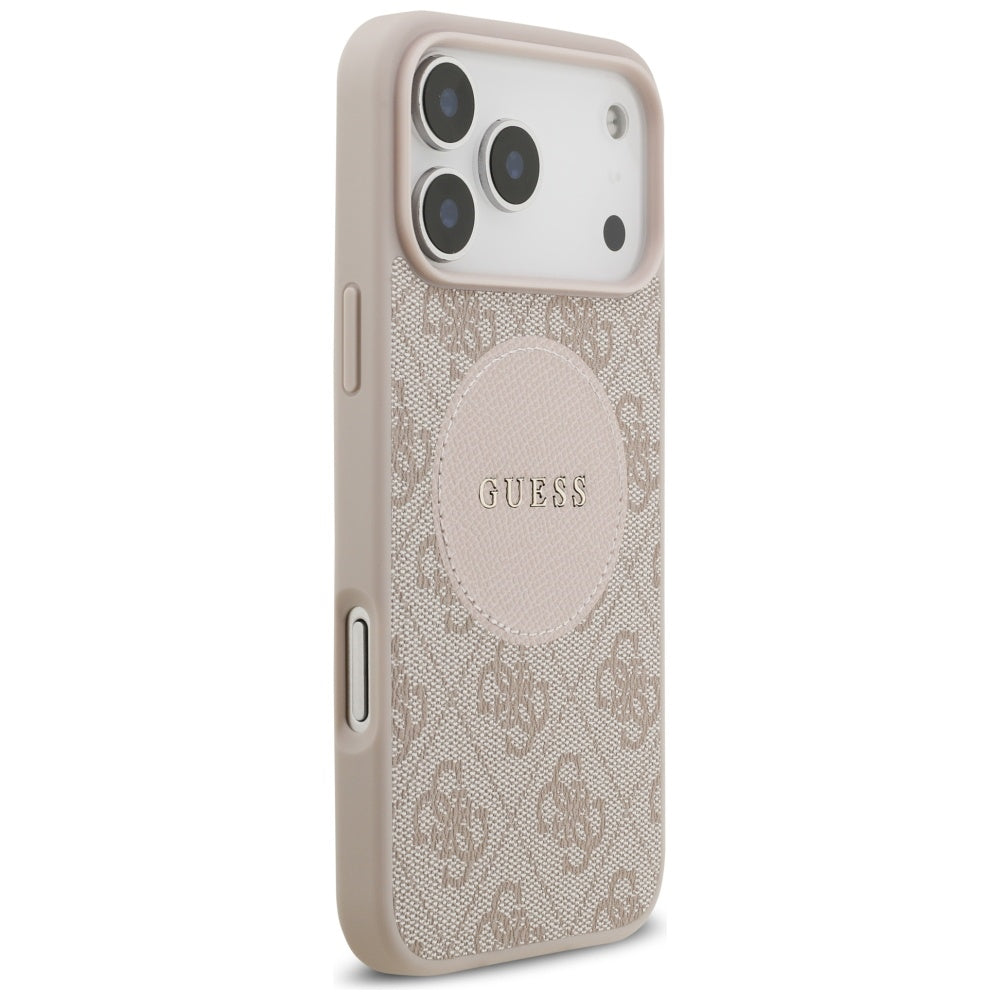 MagSafe Hülle für Apple iPhone 17 Pro Max, Guess, 4G Circle Classic Logo, Rosa