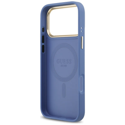Coque MagSafe pour Apple iPhone 17 Pro Max, Guess, 4G Classic, Bleue
