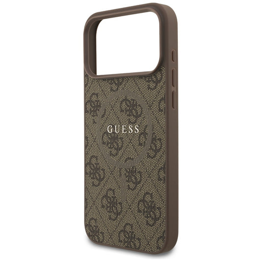 MagSafe Case for Apple iPhone 17 Pro Max, Guess, 4G Ring Classic Logo, Brown
