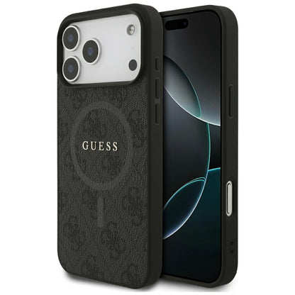 MagSafe Hülle für Apple iPhone 17 Pro Max, Guess, 4G Ring Classic Logo, Schwarz