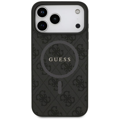 MagSafe Hülle für Apple iPhone 17 Pro Max, Guess, 4G Ring Classic Logo, Schwarz