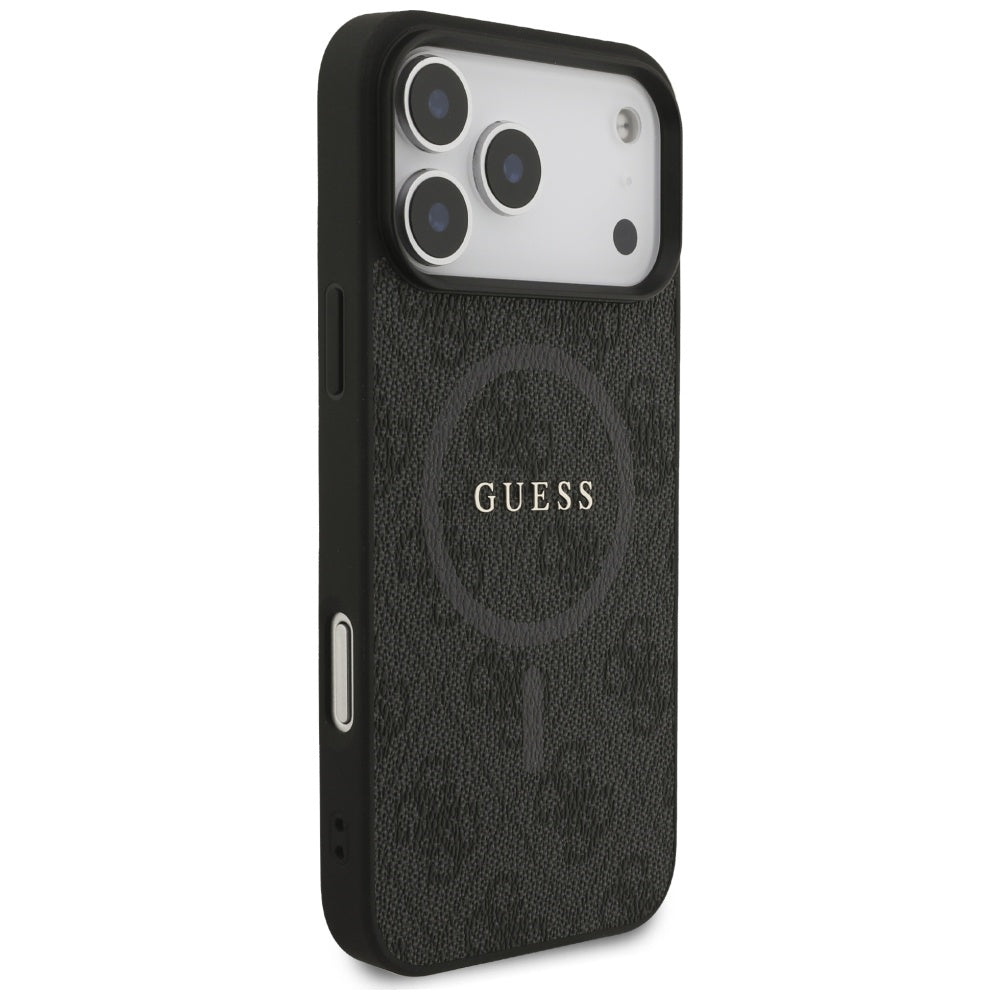 MagSafe Hülle für Apple iPhone 17 Pro Max, Guess, 4G Ring Classic Logo, Schwarz