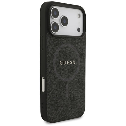 MagSafe Hülle für Apple iPhone 17 Pro Max, Guess, 4G Ring Classic Logo, Schwarz