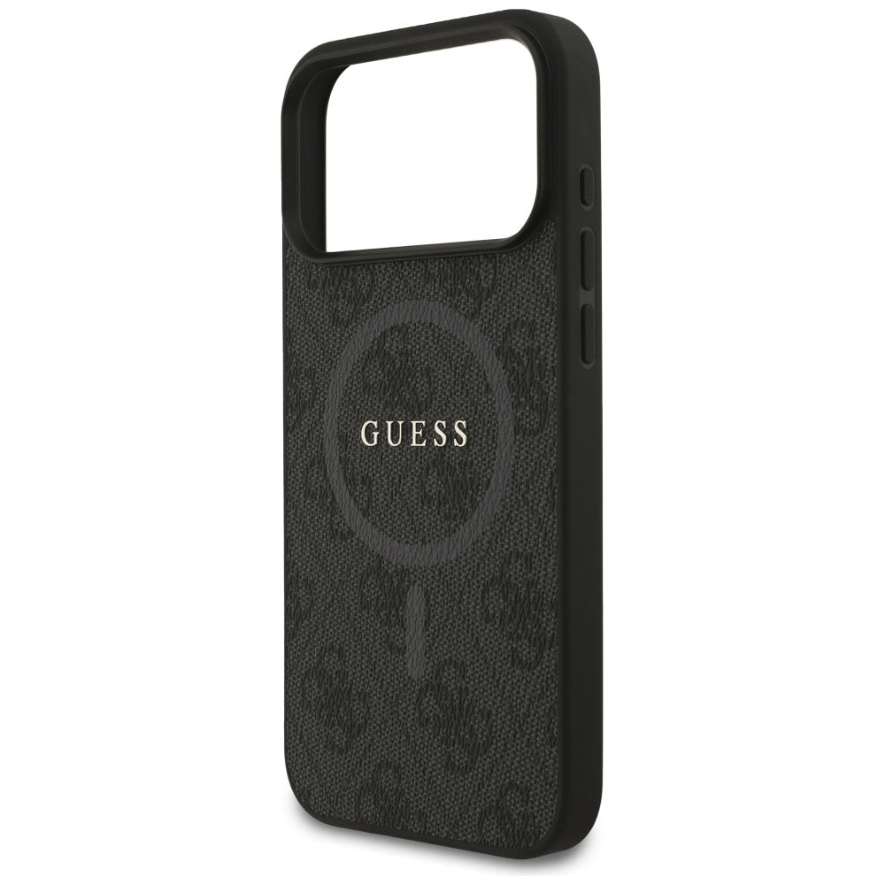 MagSafe Hülle für Apple iPhone 17 Pro Max, Guess, 4G Ring Classic Logo, Schwarz