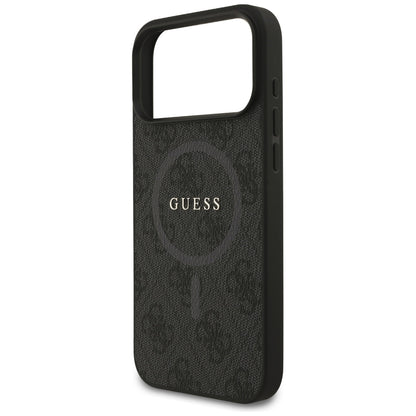 MagSafe Hülle für Apple iPhone 17 Pro Max, Guess, 4G Ring Classic Logo, Schwarz