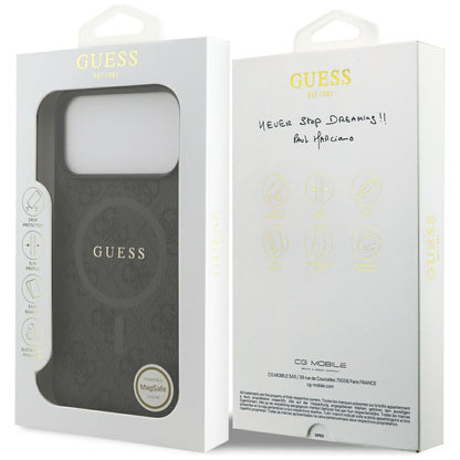 MagSafe Hülle für Apple iPhone 17 Pro Max, Guess, 4G Ring Classic Logo, Schwarz