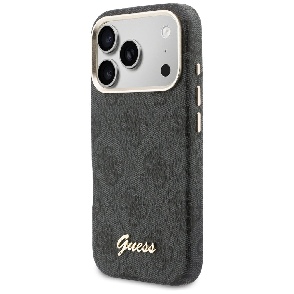 Coque MagSafe pour Apple iPhone 17 Pro Max, Guess, Logo Script 4G, Noire