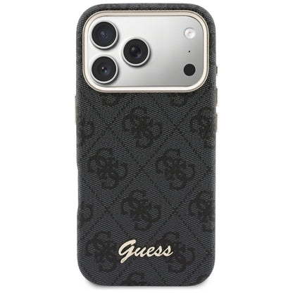 Coque MagSafe pour Apple iPhone 17 Pro Max, Guess, Logo Script 4G, Noire