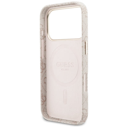 Coque MagSafe pour Apple iPhone 17 Pro Max, Guess, Logo Script 4G, Rose