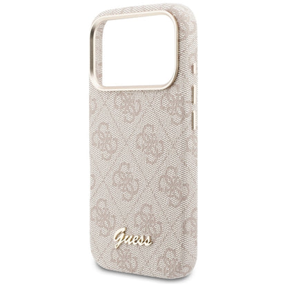 Coque MagSafe pour Apple iPhone 17 Pro Max, Guess, Logo Script 4G, Rose