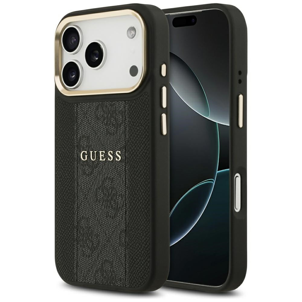 Coque MagSafe pour Apple iPhone 17 Pro Max, Guess, 4G Stripe, Noire
