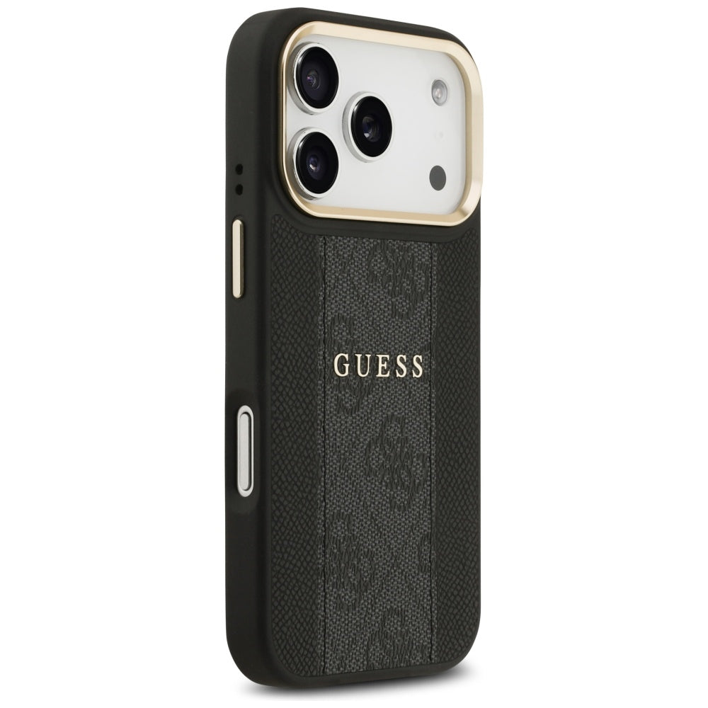 Coque MagSafe pour Apple iPhone 17 Pro Max, Guess, 4G Stripe, Noire